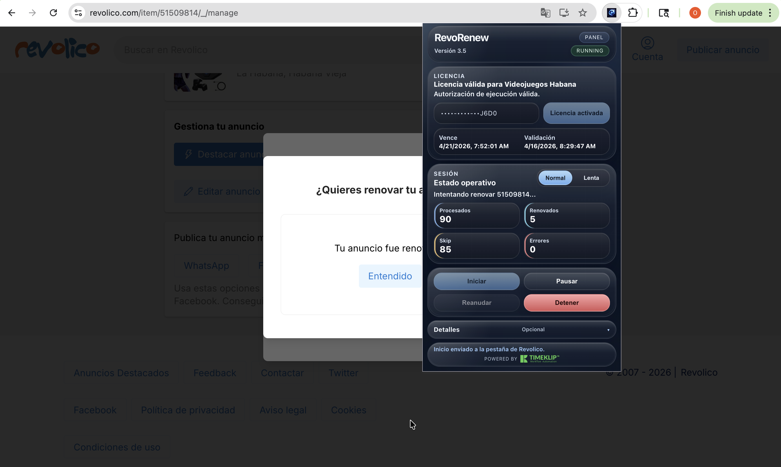 RevoRenew trabajando dentro de la gestión de anuncios